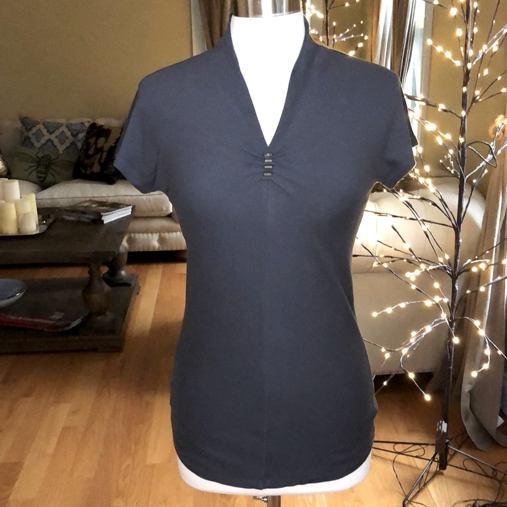 Brunello Cucinelli Grey Top with Silver 925 Accents L